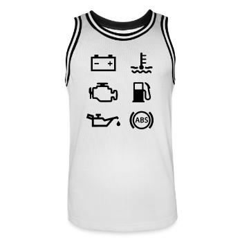 Autolichter - Männer Basketball-Trikot - Weiß/Schwarz - Vorne - AI Model Male 185 dark (185cm)