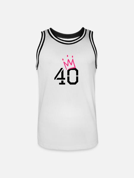 40 crown - 40th birthday - Men's Basketball Jersey - white/black
