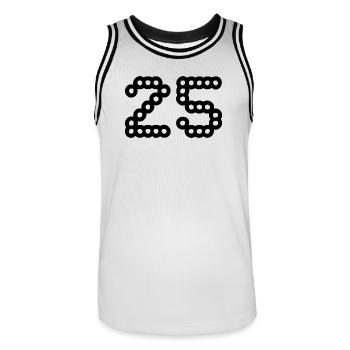 25. 25 ANS. 25e ANNIVERSAIRE. ANNIVERSAIRE 25 ANS. - Maillot de basket Homme - blanc/noir - Devant - AI Model Male 185 dark (185cm)
