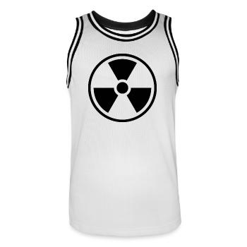 Strahlenfeststoff-Symbol Nuklearwarnsymbol - Männer Basketball-Trikot - Weiß/Schwarz - Vorne - AI Model Male 185 dark (185cm)