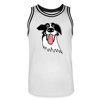 Border Collie mignon - Maillot de basket Homme - blanc/noir - Devant - AI Model Male 185 dark (185cm)