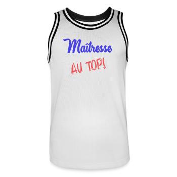 GELIEBTE - Männer Basketball-Trikot - Weiß/Schwarz - Vorne - AI Model Male 185 dark (185cm)