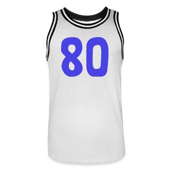 HAPPY BIRTHDAY. HAPPY BIRTHDAY. ANNIVERSARY. - Men's Basketball Jersey - white/black - Front - AI Model Male 185 dark (185cm)