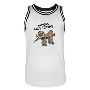 Faultier Nope not today - Männer Basketball-Trikot - Weiß/Schwarz - Vorne - AI Model Male 185 dark (185cm)