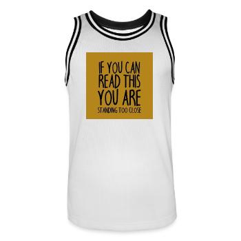 Mundschutz lustig Spruch - lustige Sprüche - Männer Basketball-Trikot - Weiß/Schwarz - Vorne - AI Model Male 185 dark (185cm)