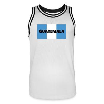 Guatemala dans Les couleurs du drapeau guatémaltèque - Maillot de basket Homme - blanc/noir - Devant - AI Model Male 185 dark (185cm)