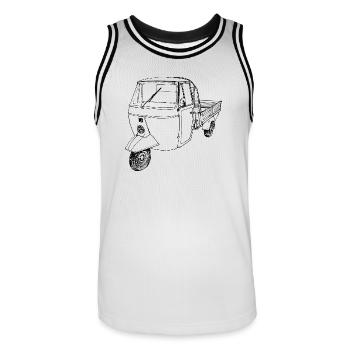Tricycles à roues tricycles de scooter - Maillot de basket Homme - blanc/noir - Devant - AI Model Male 185 dark (185cm)