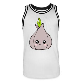 Kawaii Onion Garlic Kawaii Vegetables Kawaii Fruit - Men's Basketball Jersey - white/black - Front - AI Model Male 185 dark (185cm)