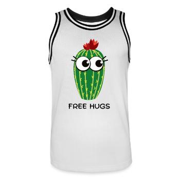 free hugs cactus - Männer Basketball-Trikot - Weiß/Schwarz - Vorne - AI Model Male 185 dark (185cm)