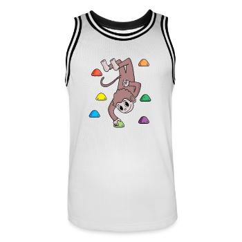 Affe an der Kletterwand - Klettern - Geschenk - Männer Basketball-Trikot - Weiß/Schwarz - Vorne - AI Model Male 185 dark (185cm)