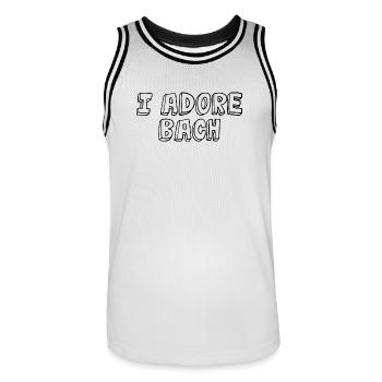 T-shirt de Johann Sebastian Bach - Maillot de basket Homme - blanc/noir - Devant - AI Model Male 185 dark (185cm)