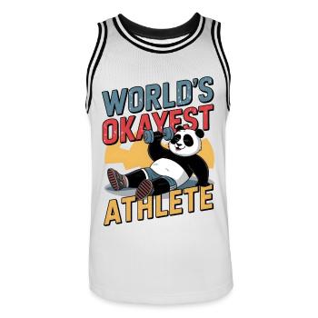 L’athlète le plus correct du monde - Maillot de basket Homme - blanc/noir - Devant - AI Model Male 185 dark (185cm)