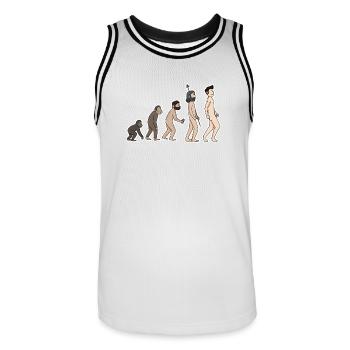 evolution - Men's Basketball Jersey - white/black - Front - AI Model Male 185 dark (185cm)