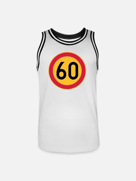 60 limit / speed limit - Men's Basketball Jersey - white/black