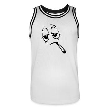 Weed thc stoned - Bleiben Sie ruhig, rauchen Sie Gras - Männer Basketball-Trikot - Weiß/Schwarz - Vorne - AI Model Male 185 dark (185cm)