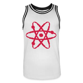 Wissenschaftliches Symbol - Männer Basketball-Trikot - Weiß/Schwarz - Vorne - AI Model Male 185 dark (185cm)