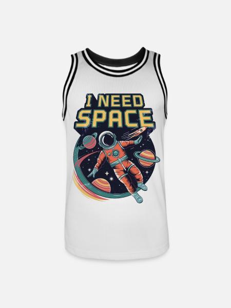 I Need Space - Men's Basketball Jersey - white/black