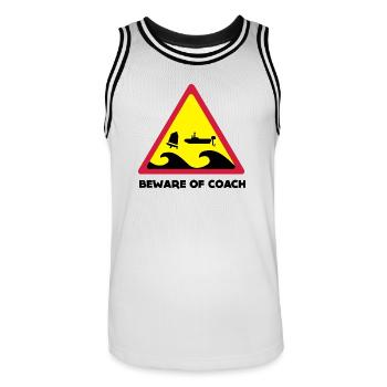 Beware Of Coach - Opti Edition - Männer Basketball-Trikot - Weiß/Schwarz - Vorne - AI Model Male 185 dark (185cm)