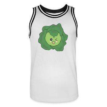 Salat Gemüse Kostüm Fasching Karneval Partnershirt - Männer Basketball-Trikot - Weiß/Schwarz - Vorne - AI Model Male 185 dark (185cm)