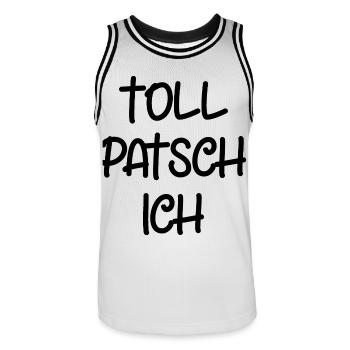 Tollpatsch Ich tollpatschig lustig tollpatschich - Männer Basketball-Trikot - Weiß/Schwarz - Vorne - AI Model Male 185 dark (185cm)