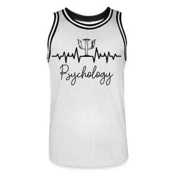 psychologue - Maillot de basket Homme - blanc/noir - Devant - AI Model Male 185 dark (185cm)