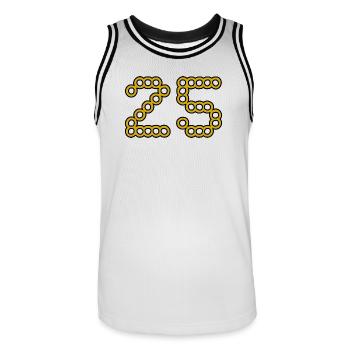 25. 25 ANS. 25e ANNIVERSAIRE. ANNIVERSAIRE 25 ANS. - Maillot de basket Homme - blanc/noir - Devant - AI Model Male 185 dark (185cm)