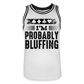 Poker - Men's Basketball Jersey - white/black - Front - AI Model Male 185 dark (185cm)