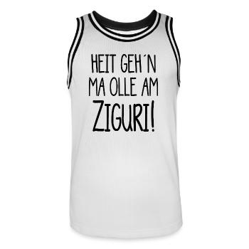 Ziguri - heute gehen mir alle am Nerv - österreich - Männer Basketball-Trikot - Weiß/Schwarz - Vorne - AI Model Male 185 dark (185cm)