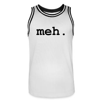 Meh Humor - Männer Basketball-Trikot - Weiß/Schwarz - Vorne - AI Model Male 185 dark (185cm)