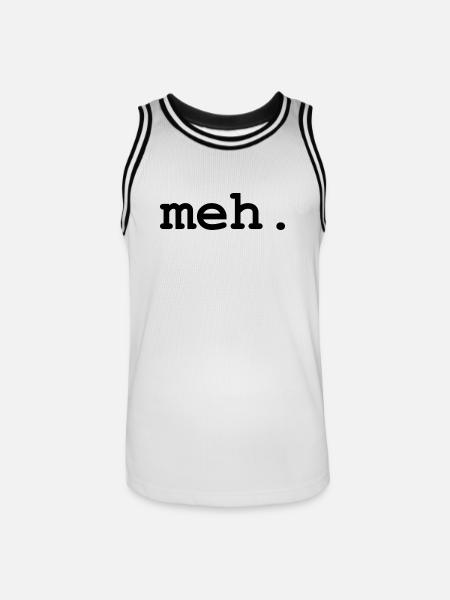 meh humor - Men's Basketball Jersey - white/black