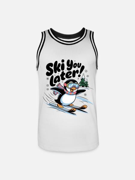 Ski You Later - Men's Basketball Jersey - white/black