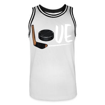 Eishockey - Männer Basketball-Trikot - Weiß/Schwarz - Vorne - AI Model Male 185 dark (185cm)