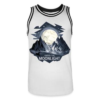 Under The Moonlight - Men's Basketball Jersey - white/black - Front - AI Model Male 185 dark (185cm)