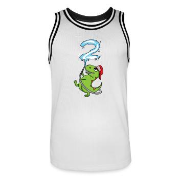 2e anniversaire des pompiers de dinosaures - Maillot de basket Homme - blanc/noir - Devant - AI Model Male 185 dark (185cm)