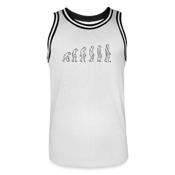 Die Evolution Silhouette Geschenk Shirt - Männer Basketball-Trikot - Weiß/Schwarz - Vorne - AI Model Male 185 dark (185cm)