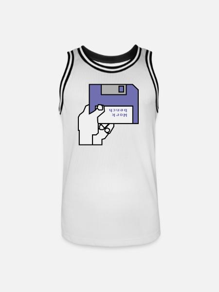 Banc de travail - Maillot de basket Homme - blanc/noir