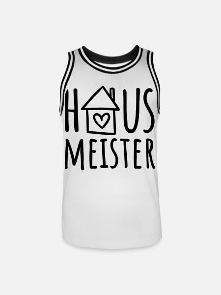 Hausmeister - Männer Basketball-Trikot - Weiß/Schwarz