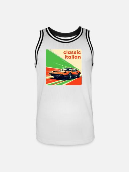 Klassischer italienischer Sportwagen - Männer Basketball-Trikot - Weiß/Schwarz