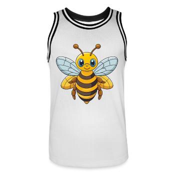 Abeille Mignonne Mascotte Personnage De Dessin Animé Kawaii - Maillot de basket Homme - blanc/noir - Devant - AI Model Male 185 dark (185cm)