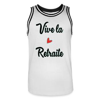 RETRAITE. RETRAITE. RETRAITEE. BONNE RETRAITE - Maillot de basket Homme - blanc/noir - Devant - AI Model Male 185 dark (185cm)