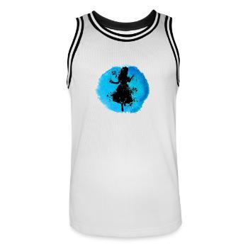 Alice dans le métro - - Maillot de basket Homme - blanc/noir - Devant - AI Model Male 185 dark (185cm)