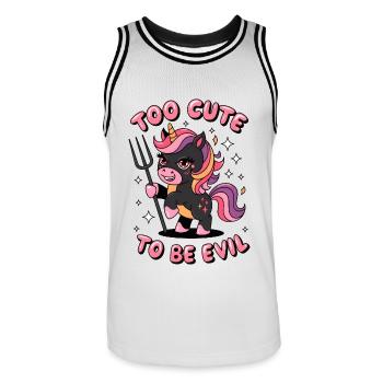 Too Cute To Be Evil - Men's Basketball Jersey - white/black - Front - AI Model Male 185 dark (185cm)
