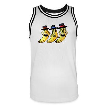 Banane lustig witzig spaßig Bananen Obst Frucht - Männer Basketball-Trikot - Weiß/Schwarz - Vorne - AI Model Male 185 dark (185cm)