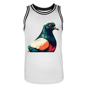 Pigeon Personnage De Dessin Animé Animal De Compagnie Coloré - Maillot de basket Homme - blanc/noir - Devant - AI Model Male 185 dark (185cm)