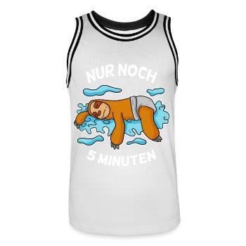 Nur noch 5 Minuten Baby Faultier schlafen Schlaf - Männer Basketball-Trikot - Weiß/Schwarz - Vorne - AI Model Male 185 dark (185cm)