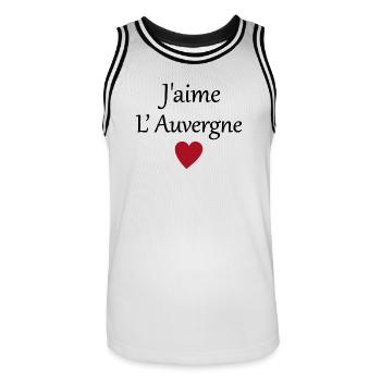 J'aime l'auvergne - Maillot de basket Homme - blanc/noir - Devant - AI Model Male 185 dark (185cm)