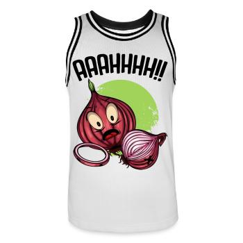 Onion chaos neon illustration - Men's Basketball Jersey - white/black - Front - AI Model Male 185 dark (185cm)