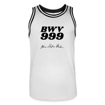 Johann Sebastian Bach BWV 999 - Maillot de basket Homme - blanc/noir - Devant - AI Model Male 185 dark (185cm)