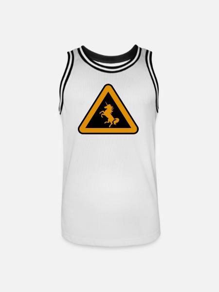 Achtung Einhorn, Gefahr - Männer Basketball-Trikot - Weiß/Schwarz