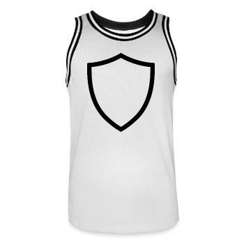 Schild-Symbol-Logo-Form-Sicherheit - Männer Basketball-Trikot - Weiß/Schwarz - Vorne - AI Model Male 185 dark (185cm)